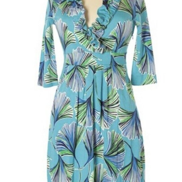 LILLY PULITZER Blayney Ruffle Dress - Let's Get Ginky - Size Large - Picture 3 of 9